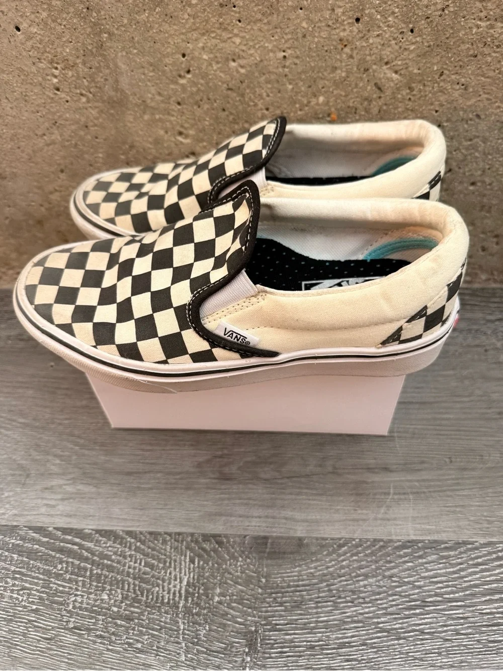 Vans Checkerboard Slip-On Loafers - Black & White